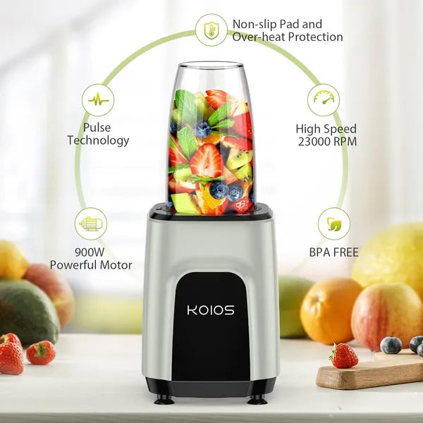 KOIOS 850W Countertop Blenders for Shakes and Smoothies; Protein Drinks; Nuts; Spices; Fruit Vegetables Drinks; Coffee Grinder for Beans; 11-Piece Kitchen Blender Set