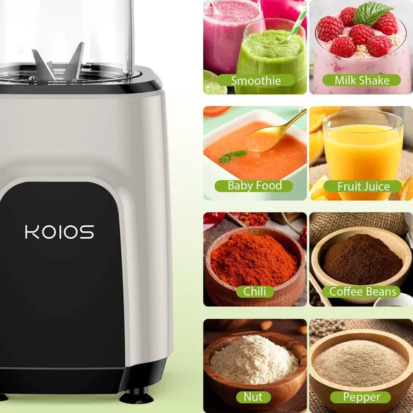KOIOS 850W Countertop Blenders for Shakes and Smoothies; Protein Drinks; Nuts; Spices; Fruit Vegetables Drinks; Coffee Grinder for Beans; 11-Piece Kitchen Blender Set