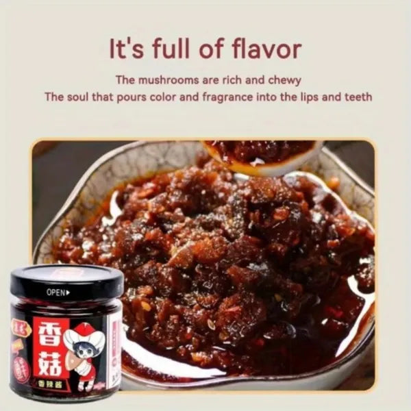 210g * 3 Bottles. Mushroom Sauce Spicy Mix Rice Mix Noodles Chili Sauce Fresh and Spicy Instant Seasoning Sauce 210g Bottled New Product Tasting Price