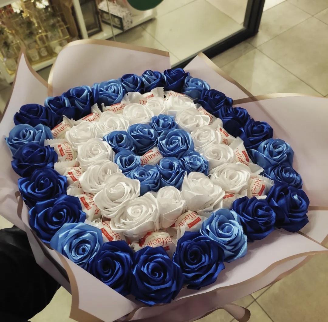 Luxury XL Handmade Satin Rose Bouquet with Ferrero Rocher