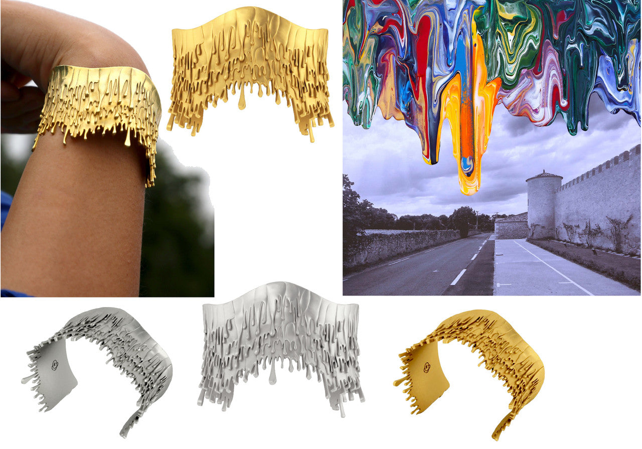 Antonio Wehrli Gravity Paint Drip Bracelet: Art into Jewelry-Sterling Silver-3