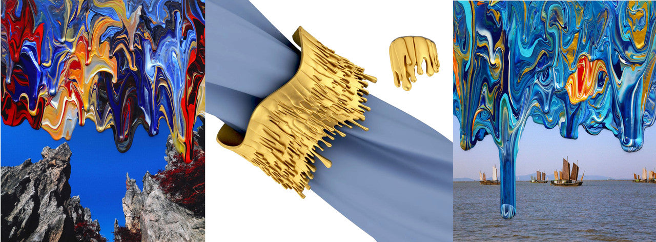 Antonio Wehrli Gravity Paint Drip Bracelet: Art into Jewelry-Sterling Silver-21