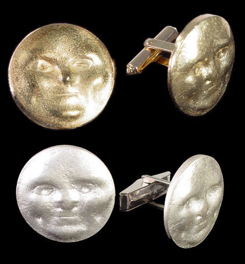 Someone to Watch Over Me-Face Earrings Diamond Eyes-14K gold. Dime size-13