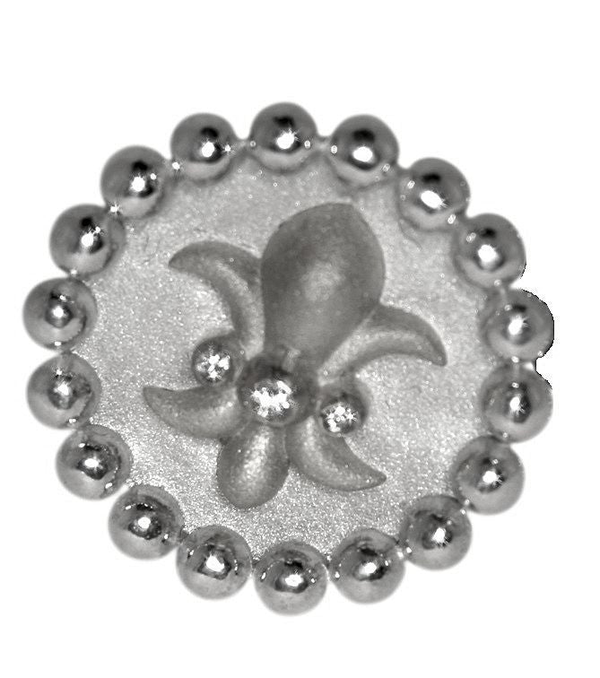 Fleur De Lis Ring-Sterling Silver with Diamonds-6