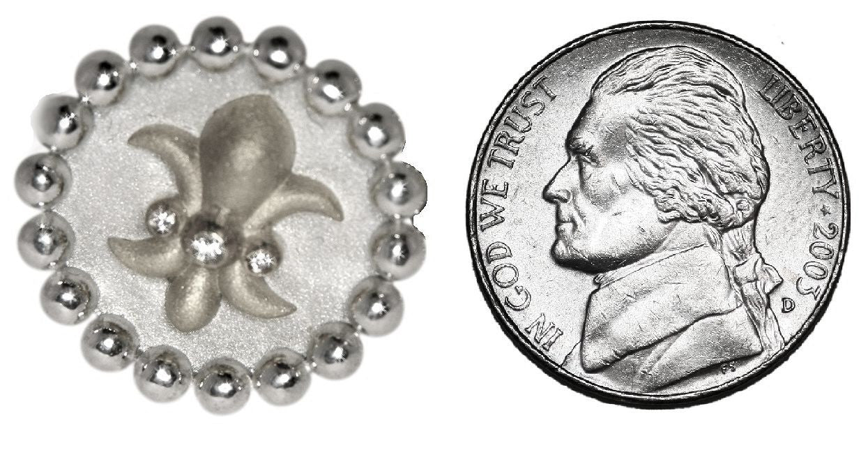 Fleur De Lis Ring-Sterling Silver with Diamonds-1