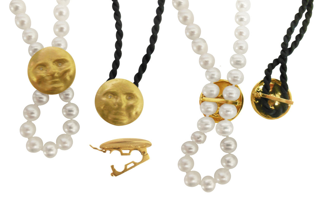 Someone to Watch Over Me-Face Earrings Diamond Eyes-14K gold. Dime size-12