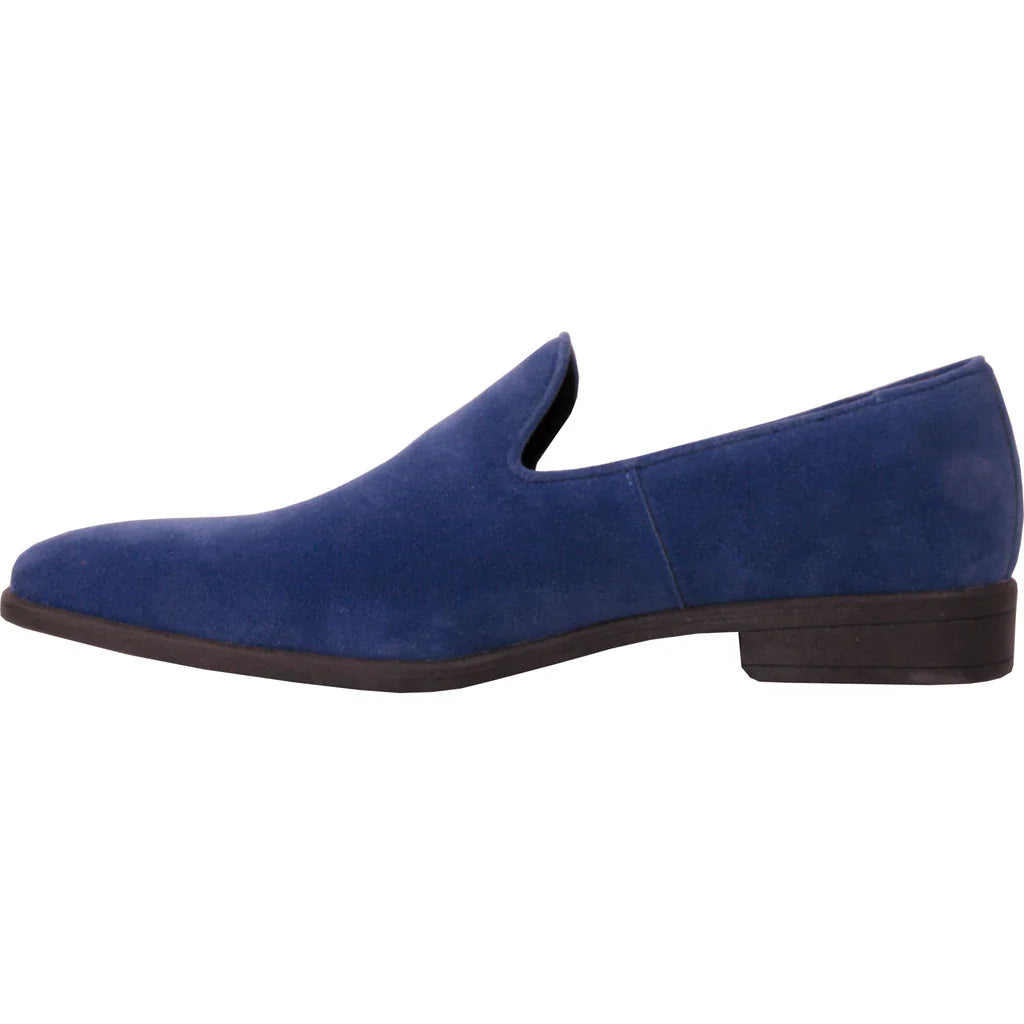 "Chelsea" Blue Suede Tuxedo Shoes-4