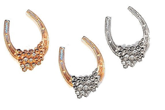 "Lucky You" Equestrian Horseshoe Pendant-Small-14K Gold with Diamonds-3