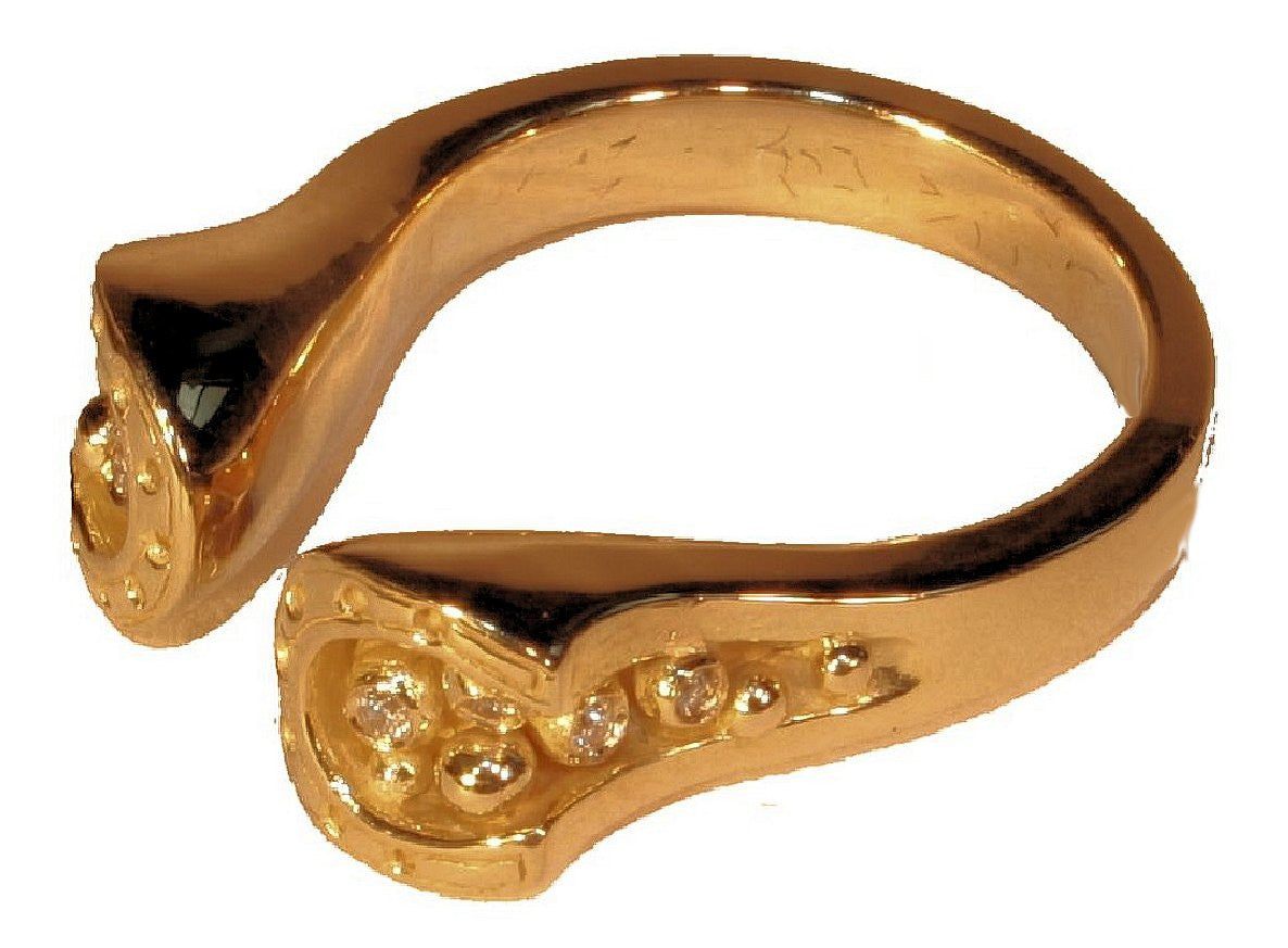 Equestrian "Lucky You" Horseshoe Ring: Sterling Silver with Diamonds. Smaller Version-10