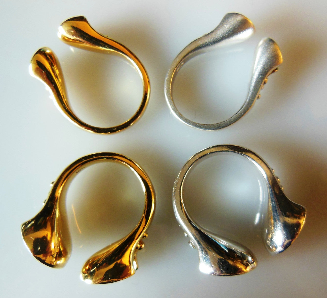 Equestrian "Lucky You" Horseshoe Ring: Sterling Silver with Diamonds. Smaller Version-16