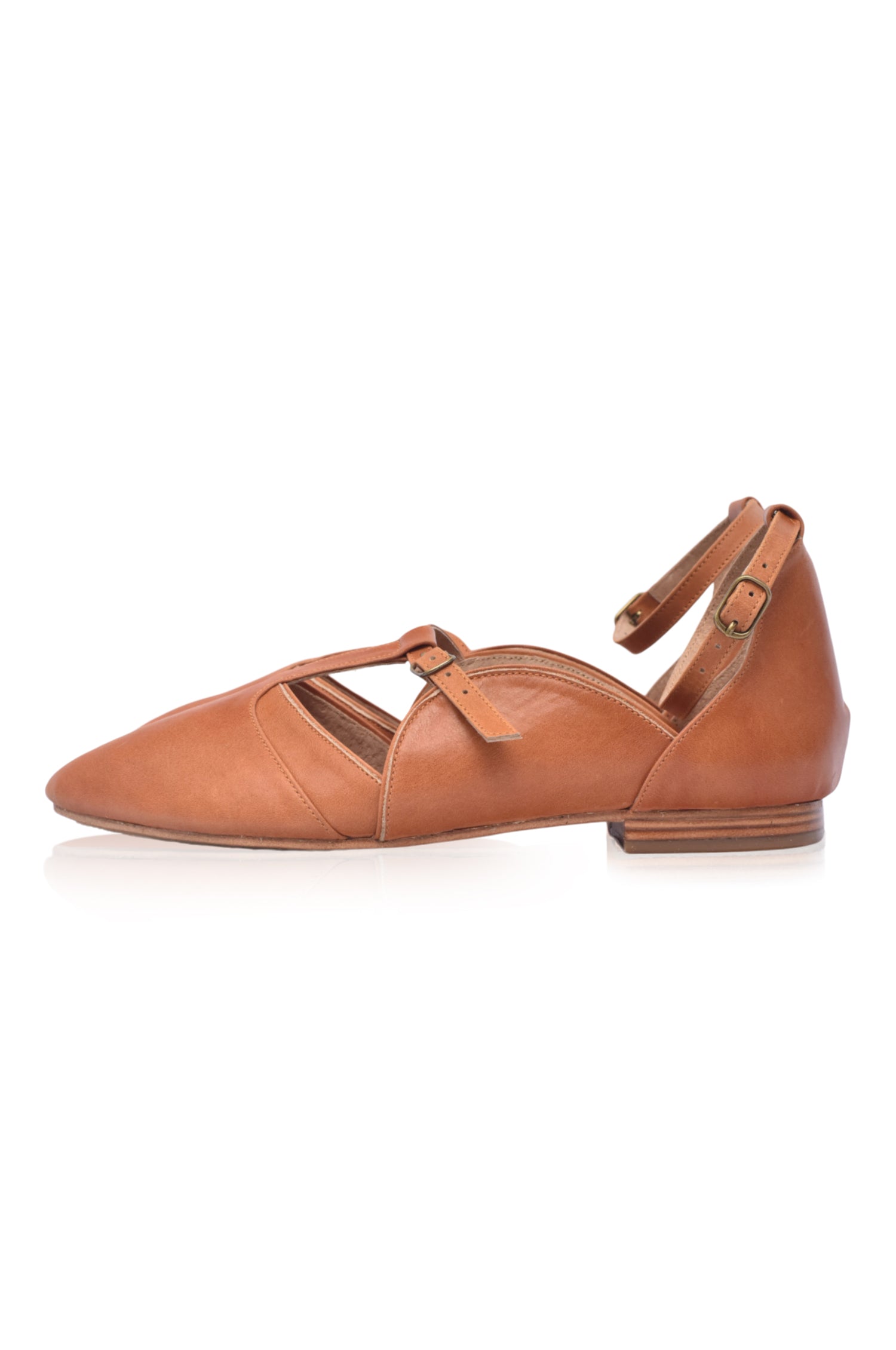 On The Go Leather Ballet Flats-5