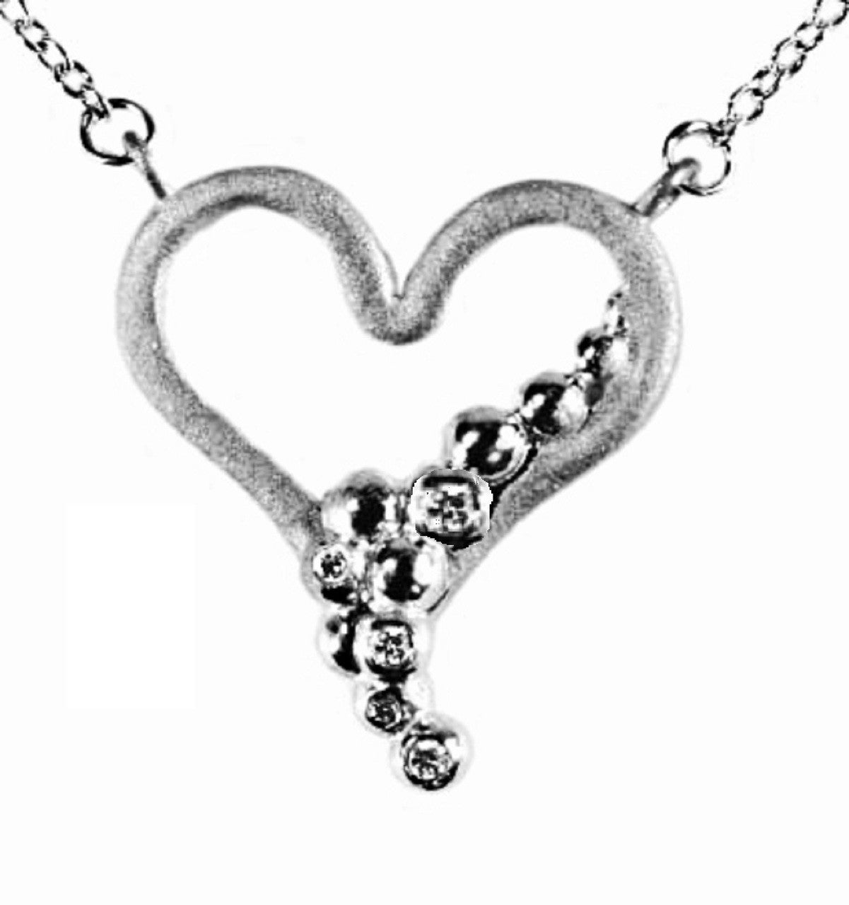 "Heart Flow Necklace" Overflowing with Diamonds-Sterling Silver-18K gold plate options-0
