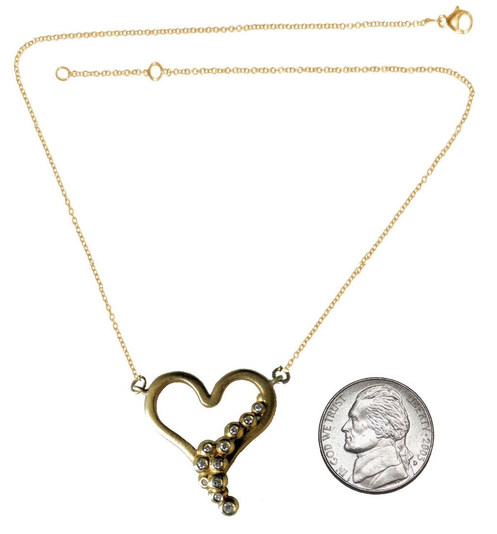 "Heart Flow Necklace" Overflowing with Diamonds-Sterling Silver-18K gold plate options-1