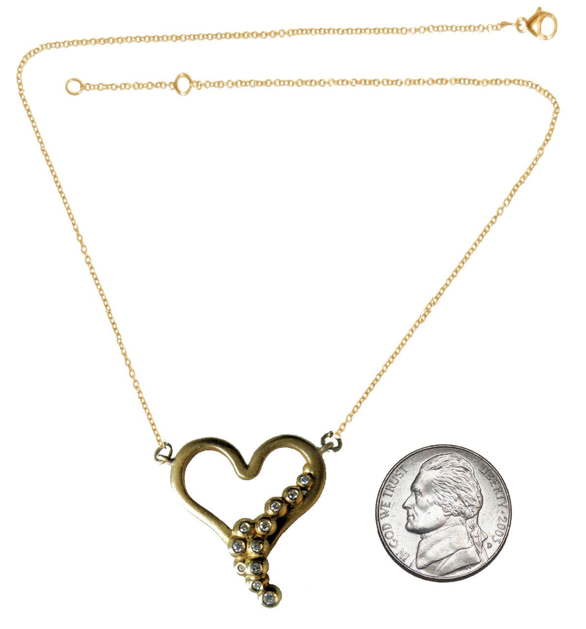 "Heart Flow Necklace" Overflowing with Diamonds-Sterling Silver-18K gold plate options-1