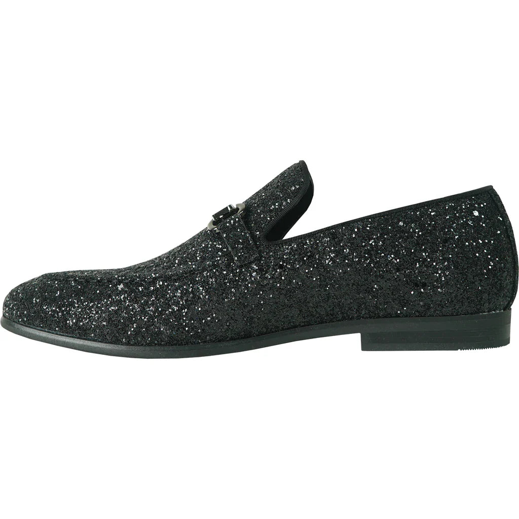 "Bravo" Black Glitter Tuxedo & Prom Shoes-4