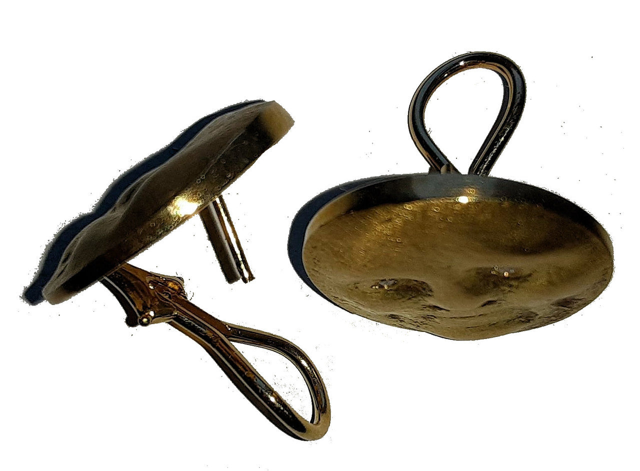 Someone to Watch Over Me-Face Earrings Diamond Eyes-14K gold. Dime size-4