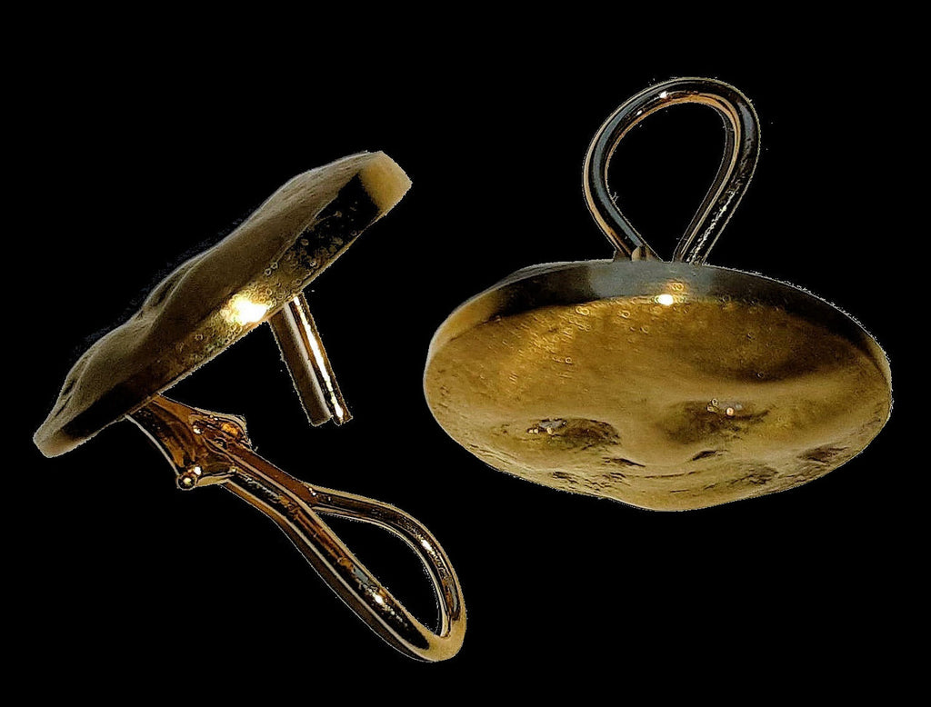 Someone to Watch Over Me-Face Earrings Diamond Eyes-14K gold. Dime size-19