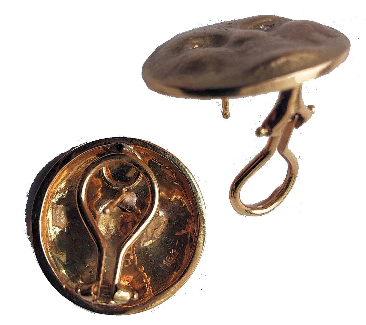 Someone to Watch Over Me-Face Earrings Diamond Eyes-14K gold. Dime size-7