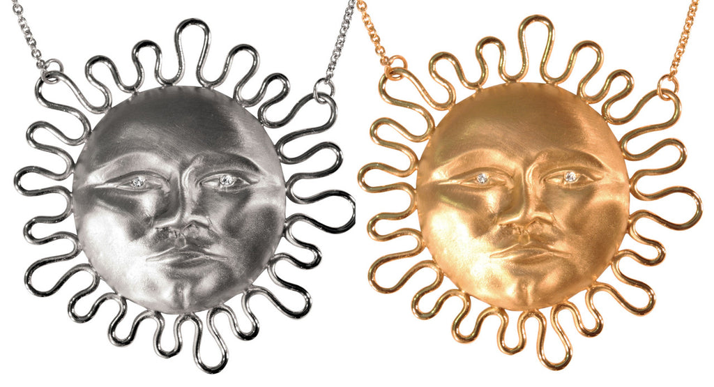 Someone to Watch Over Me-Face Earrings Diamond Eyes-14K gold. Dime size-8