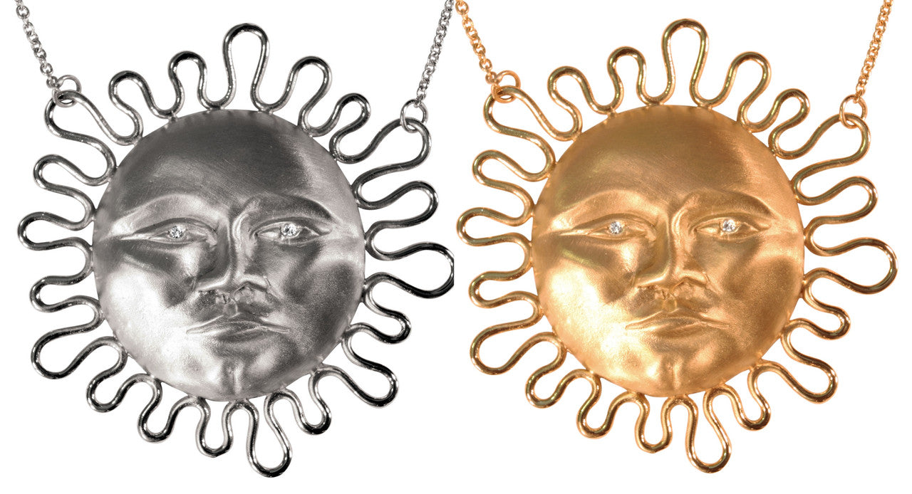 Someone to Watch Over Me-Face Earrings Diamond Eyes-14K gold. Dime size-8