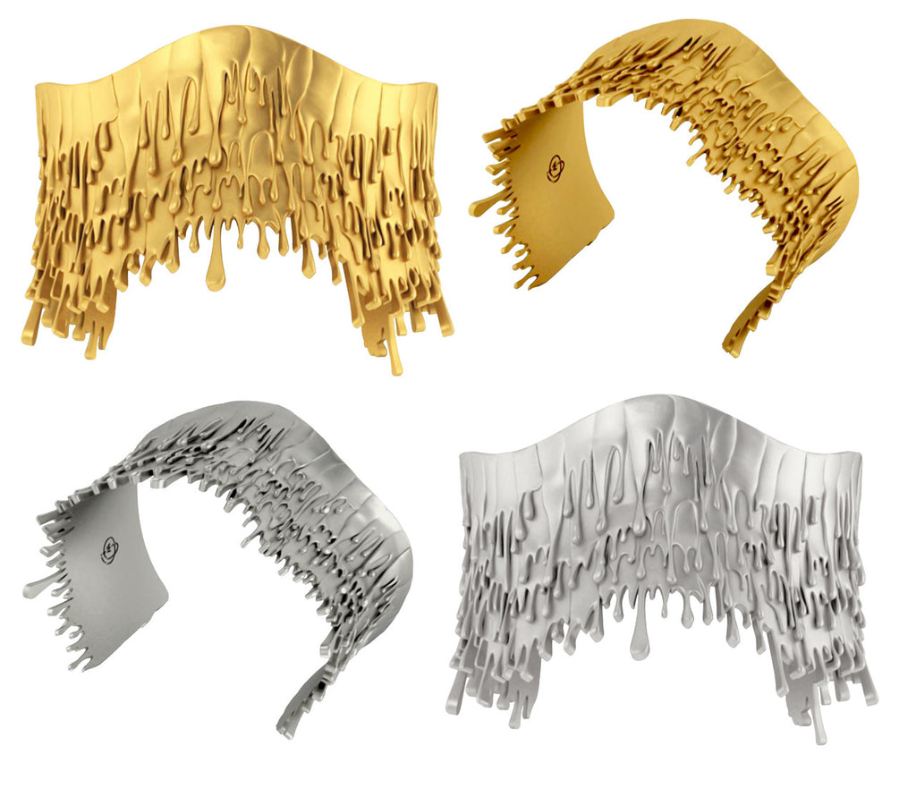 Antonio Wehrli Gravity Paint Drip Bracelet: Art into Jewelry-Sterling Silver-1