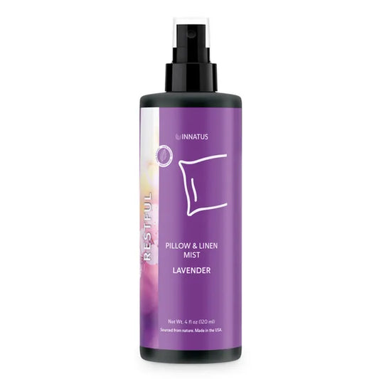 All-Natural Restful Lavender Pillow & Linen Spray – 4oz Aromatherapy Mist with Lavender for Relaxation & Stress Relief – Water-Based, Chemical-Free – Made in the USA