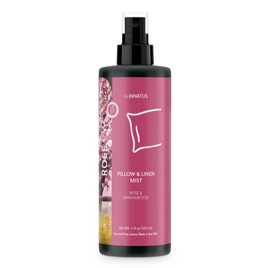 All-Natural Rose Pillow & Linen Spray – 4oz Aromatherapy Mist with Rose & Sandalwood for Relaxation & Better Sleep – Chemical-Free, Water-Based Bedding & Room Spray – Made in the USA