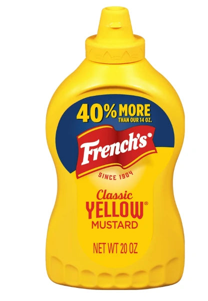 French's No Artificial Flavors Kosher Classic Yellow Mustard, 20 oz Bottle