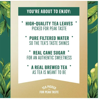 Gold Peak Real Brewed Tea Cane Sugar Sweet, Bottled Tea Drink, 16.9 fl oz, 6 Bottles