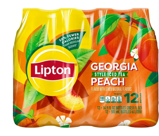 Lipton Peach Iced Tea, Bottled Tea Drink, 16.9 oz, 12 Pack