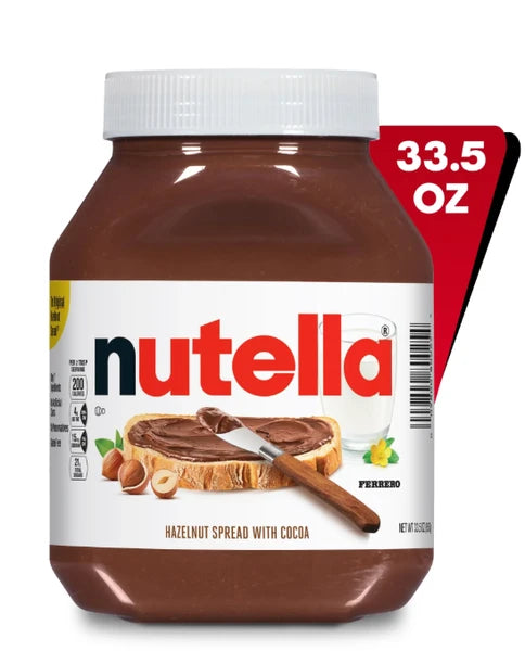 Nutella Hazelnut Spread with Cocoa for Breakfast, 33.5 oz Jar