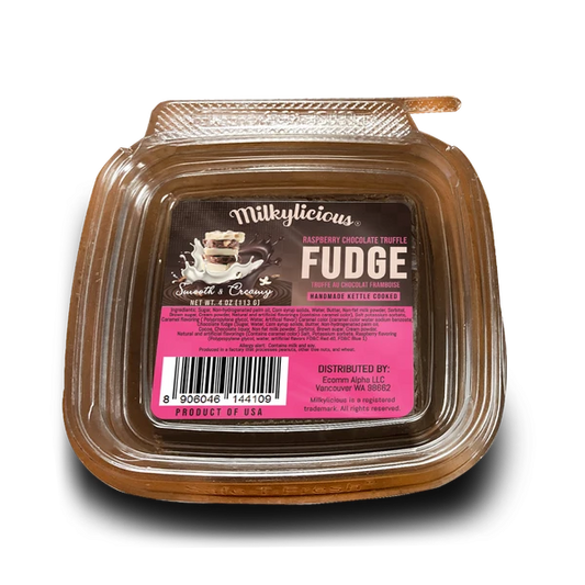 Old Fashioned Handmade Kettle Cooked Smooth Creamy Fudge - Raspberry Chocolate Truffle (1/4 Pound)