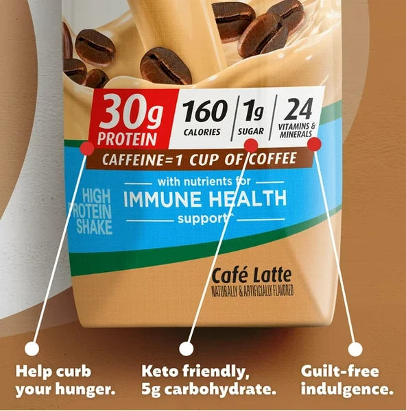 Premier Protein Shake; Café Latte; 30g Protein; 11 fl oz; 4 Ct