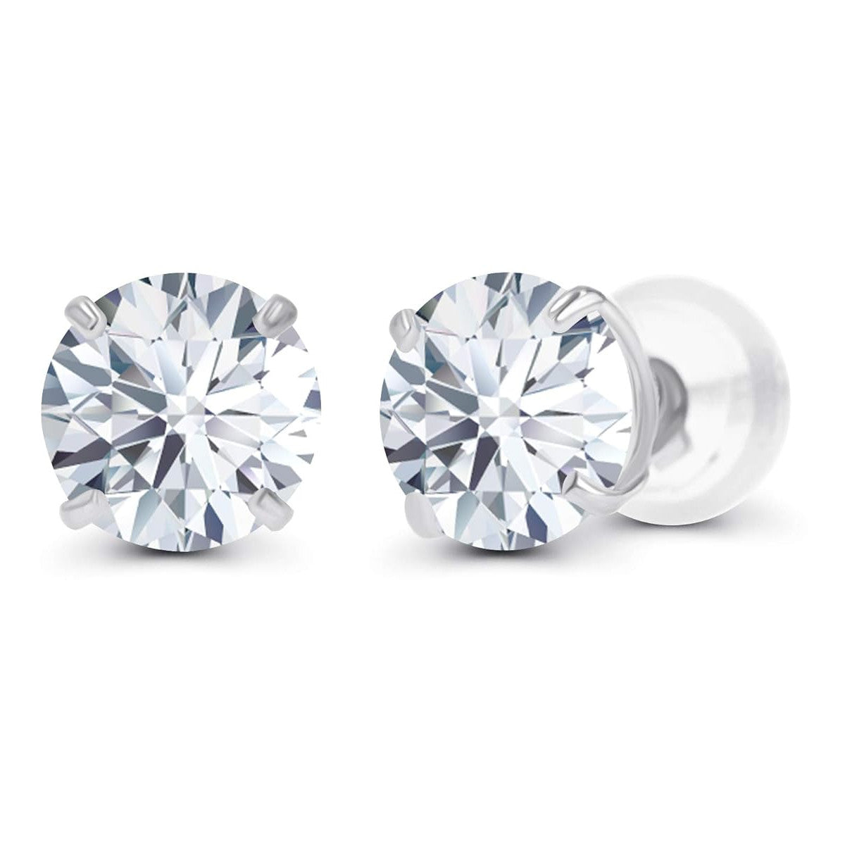 2.50 CTW AGI Certified Lab-Grown Diamond Stud Earrings in 14K White Gold – G Color, VS Clarity-0