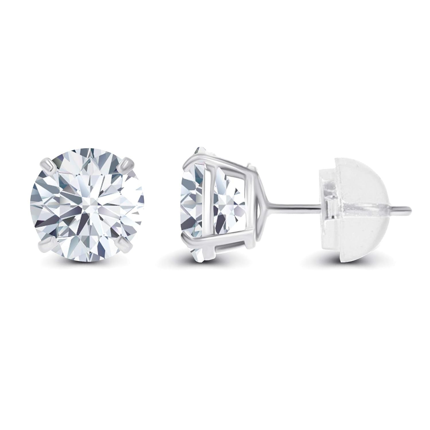 2.50 CTW AGI Certified Lab-Grown Diamond Stud Earrings in 14K White Gold – G Color, VS Clarity-1
