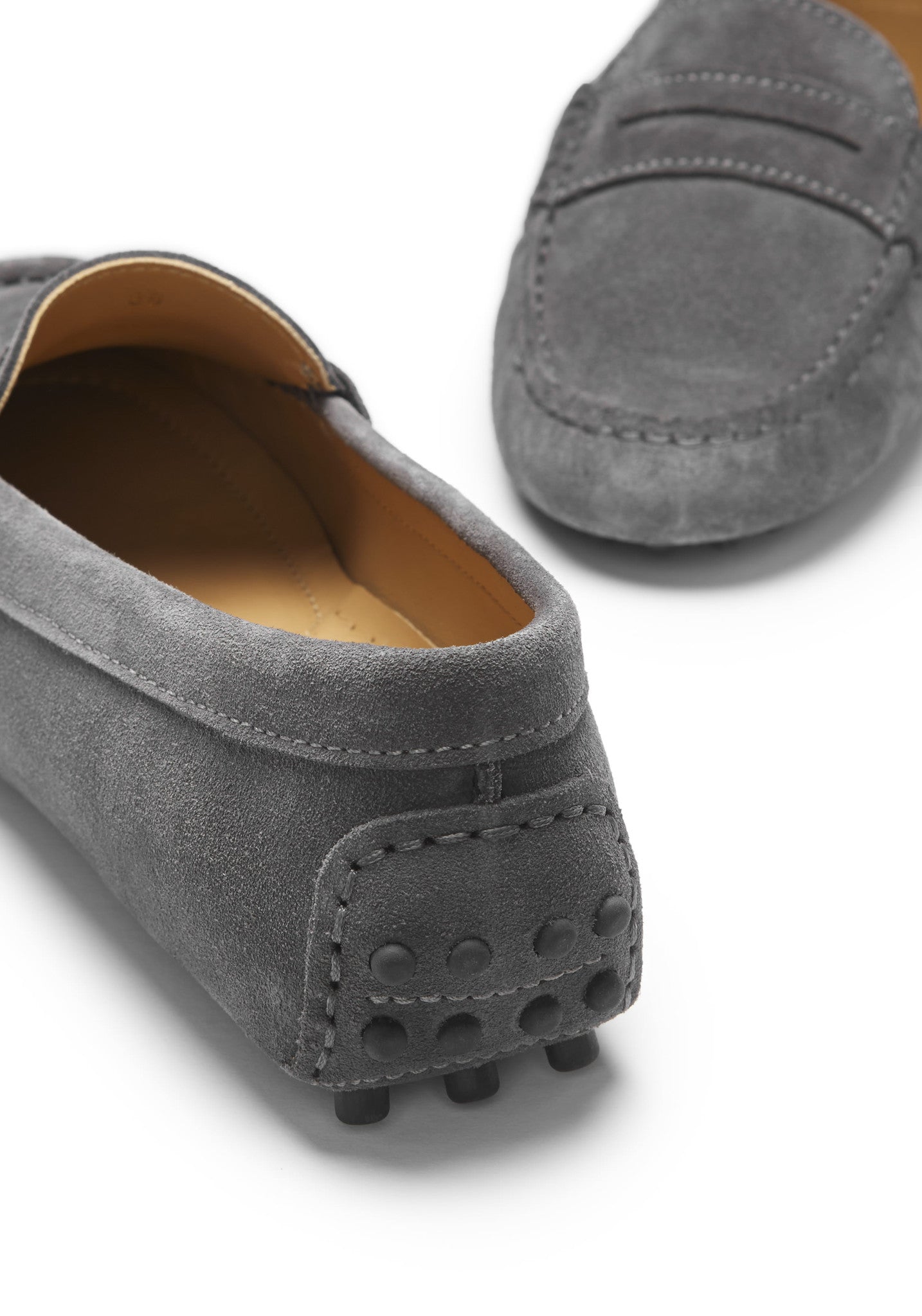 Women's Penny Driving Loafers, slate grey suede-3